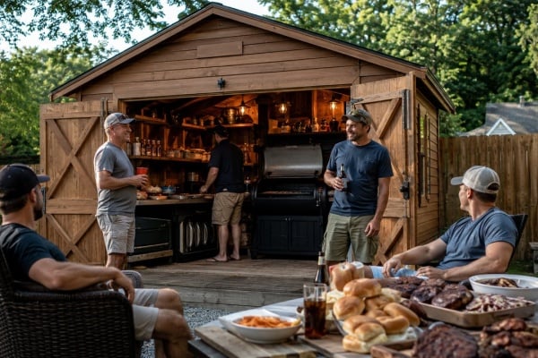  BBQ Shed? Bacjkyard Man Cave? or Brew Shed? Let's Turn Your Basic Backyard Shed Into Something The Guys Will Love