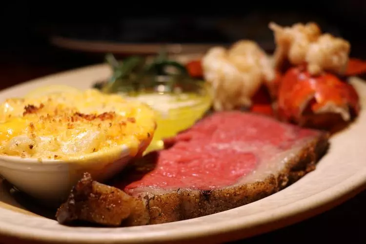 8oz prime rib and lobster dinner