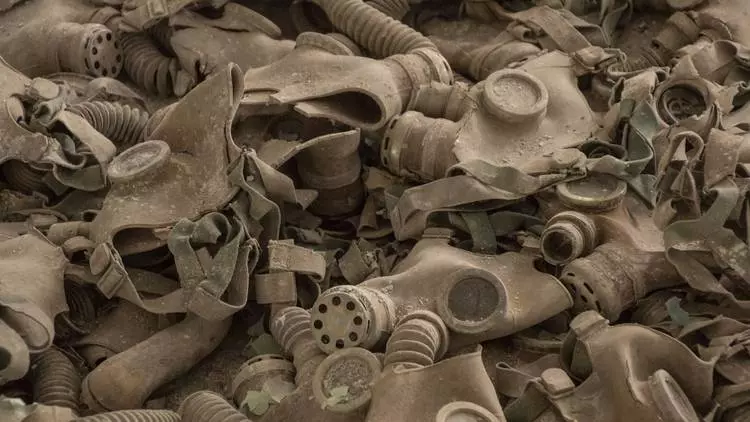 abandoned gas masks at chernobyl