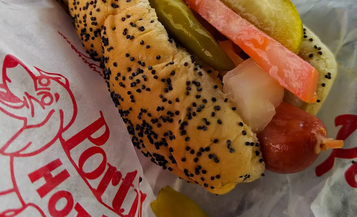 Portillo's classic Chicago-style hot dog