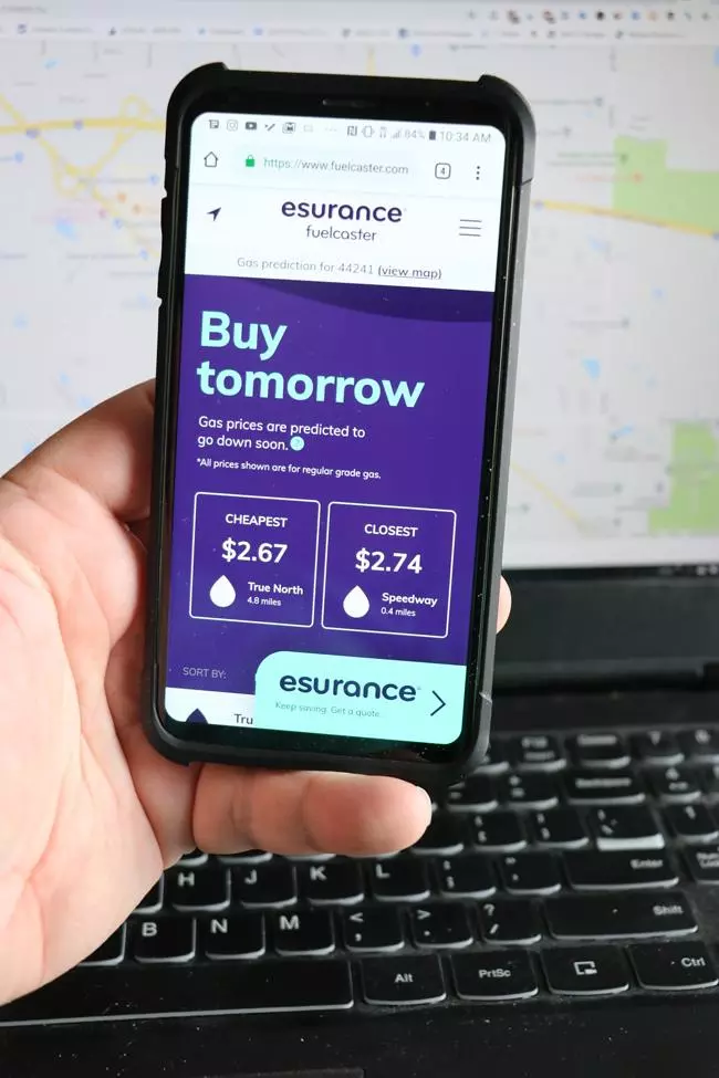 esurance fuelcaster planning the drive route