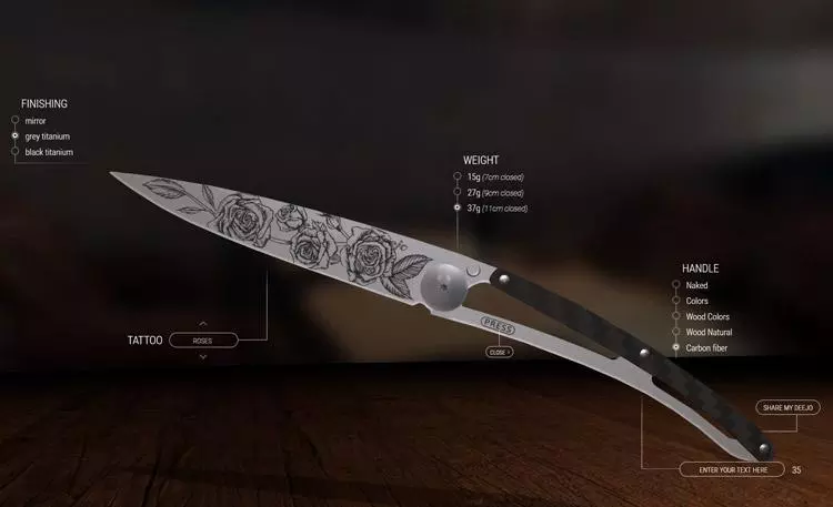 deejo knife roses tatto