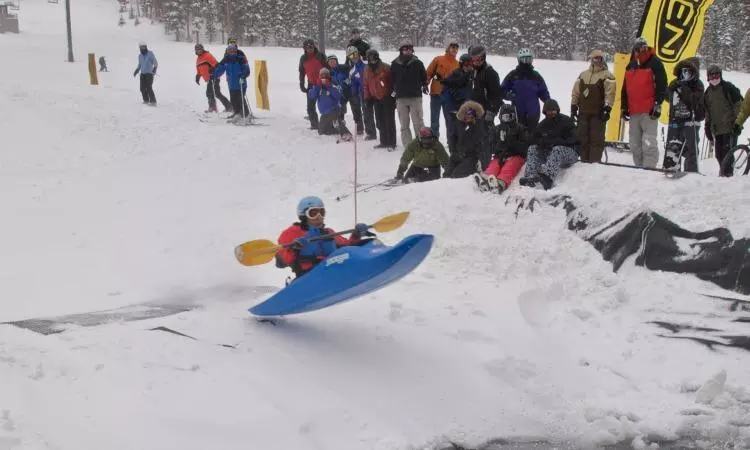 snow kayaking