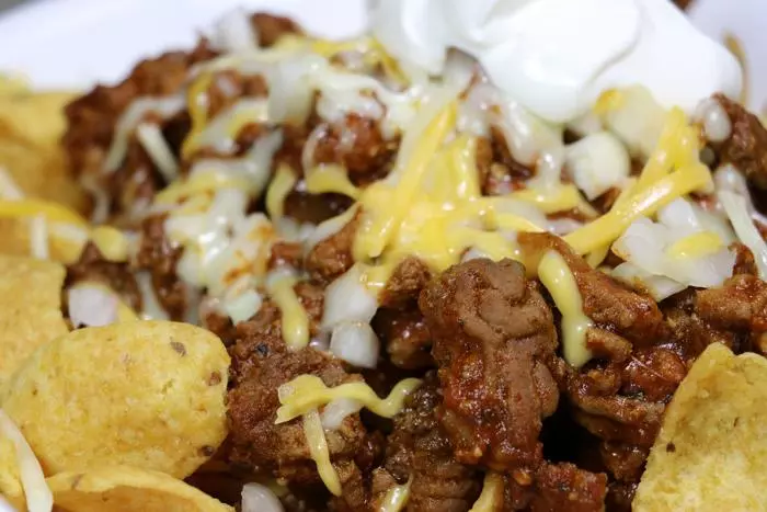 frito chili pie closeup