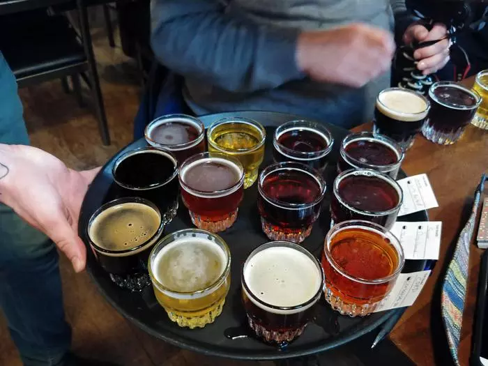 beer samples at founders brewing grand rapids michigan