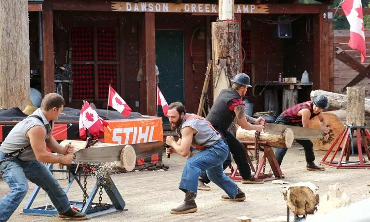 great alaskan lumberjack show saw demonstration ketchikan alaska