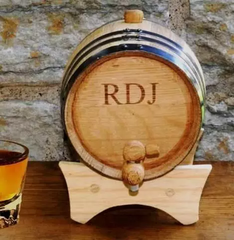 personalized oak whiskey barrel groomsman gift