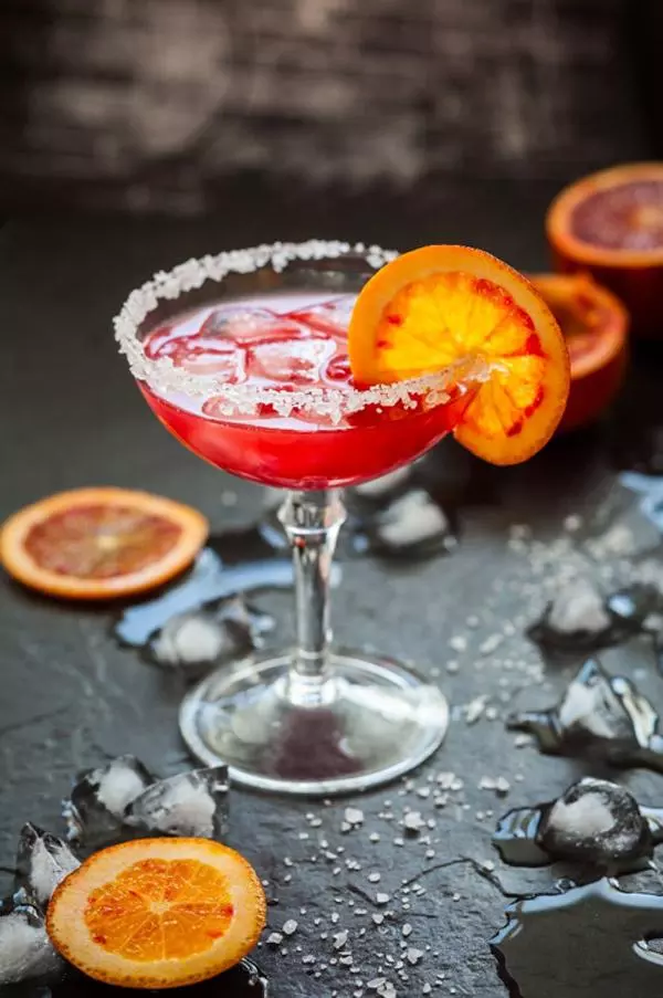 blood orange margarita made with hacienda corralejo