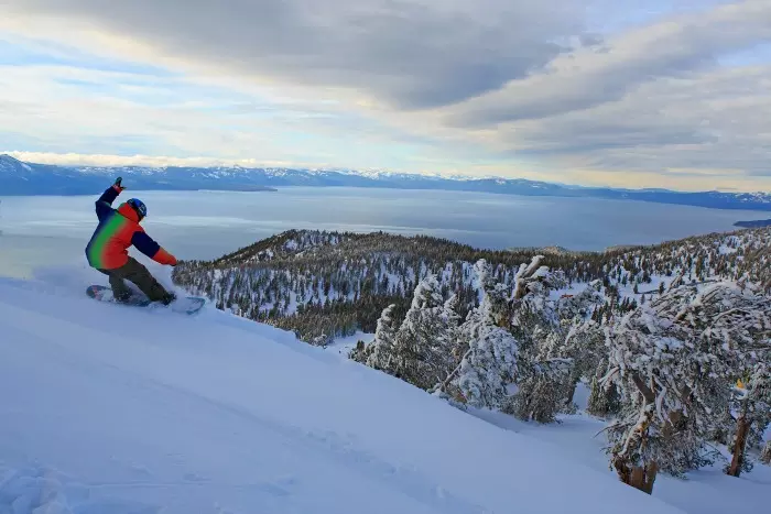 snowboarding evening