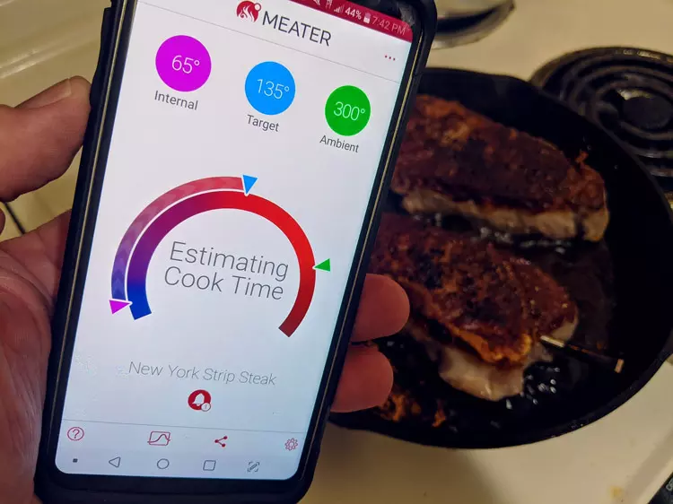 meater temperature on mobile phone