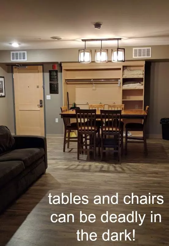 tables and chairs can be dangerous without a motion light