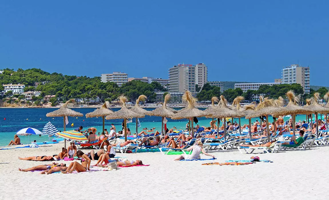 Magaluf beach on Majorca is a party hotspot perfect for a lads holiday or stag weekend