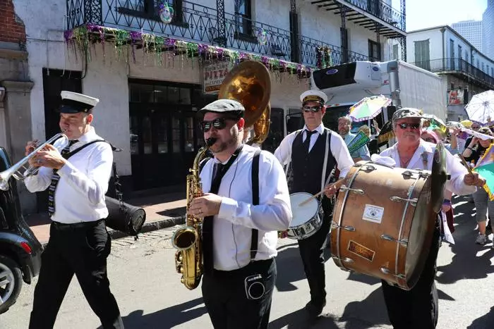 brass band in bourbon street parade copy