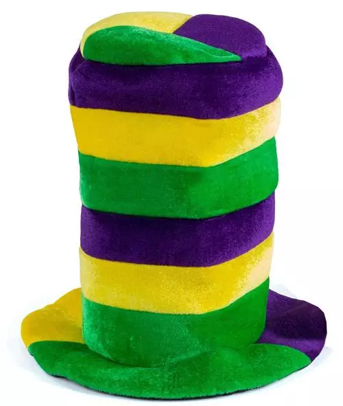 mardi gras party plush stovepipe top hat