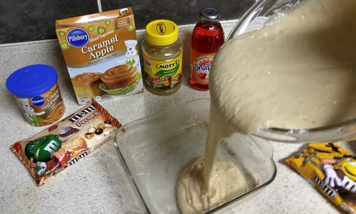 pouring batter