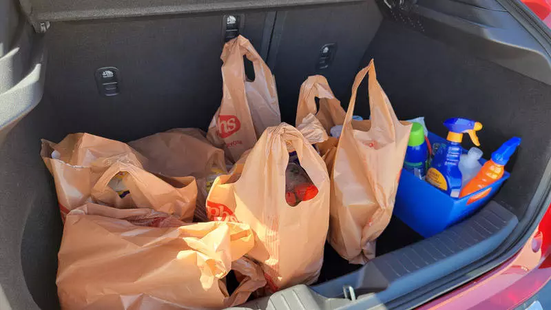 groceries in trunk