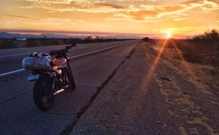 stopping on the side of a highway in california to capture the sunset