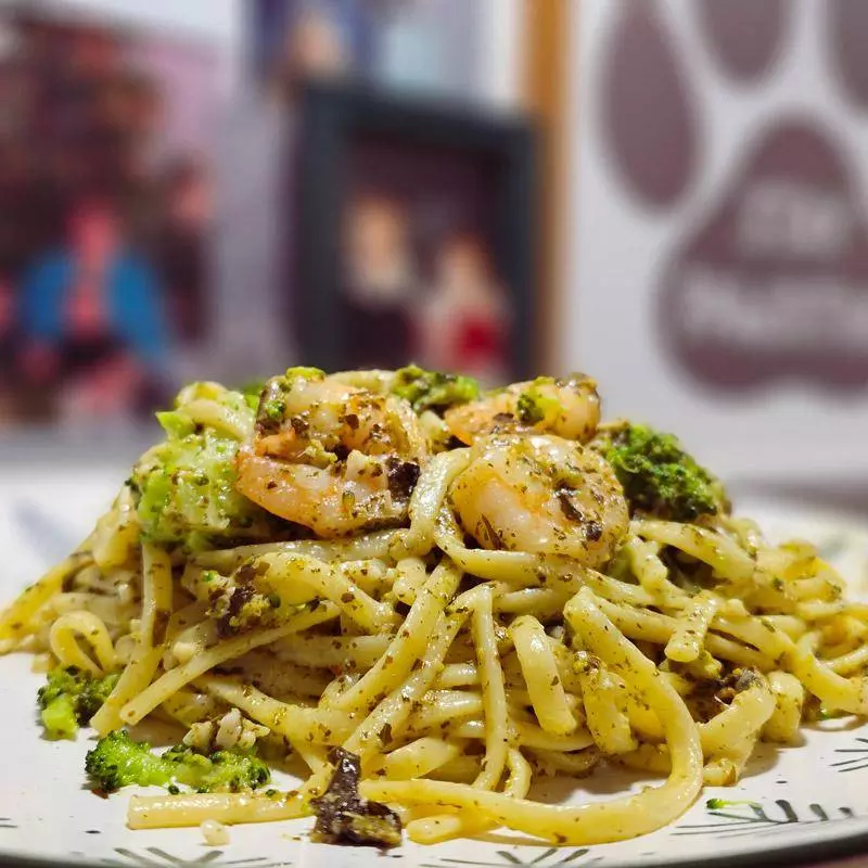 shrimp pesto pasta linguini