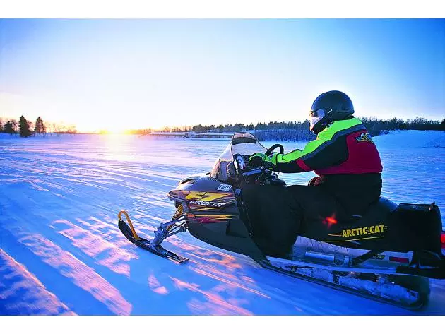 nd snowmobile sunset