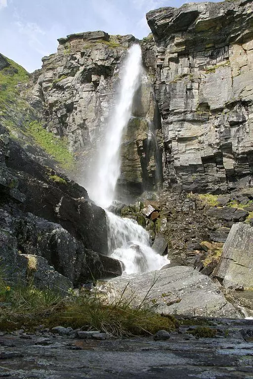 jøråfossen waterfalls in the rondane mountains in norway 