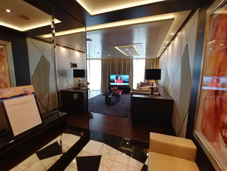 entrance to norwegian joy deluxe owners suite