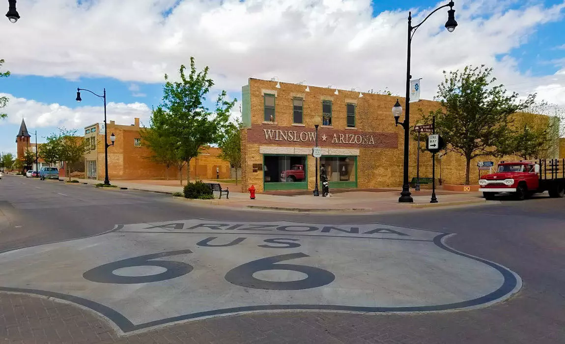 Winslow AZ is a great destination on Route 66 for classic car lovers
