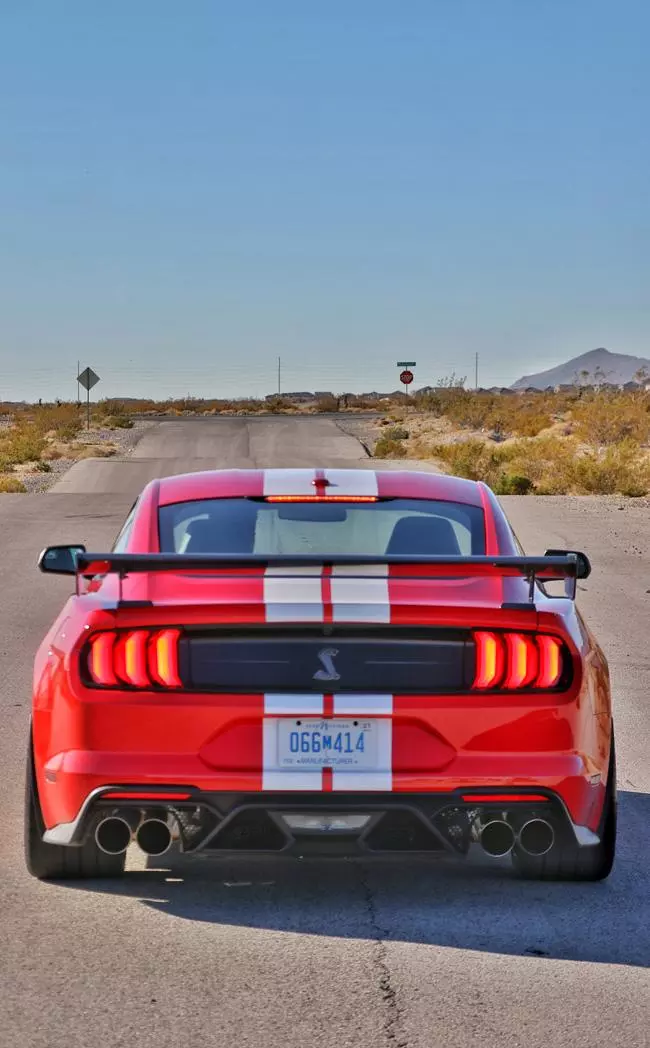 rear view of shelby gt500 mustang