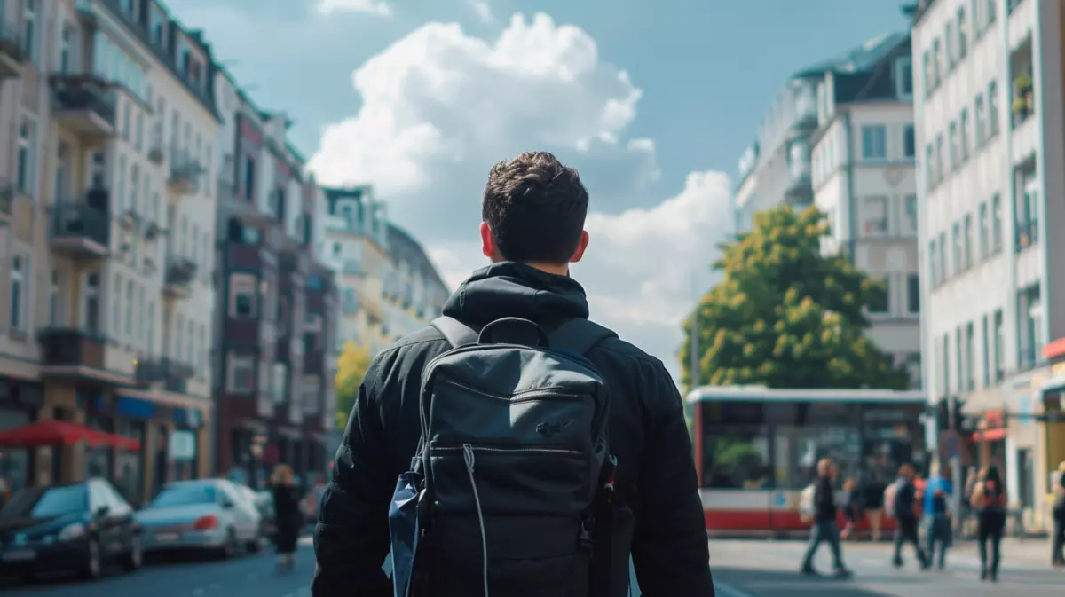 man traveling through europe by himself