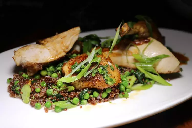 organic chicken with quinoa at stk san diego