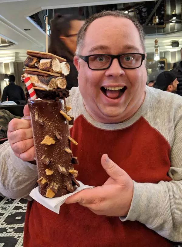 giant campfire spiked smores milkshake