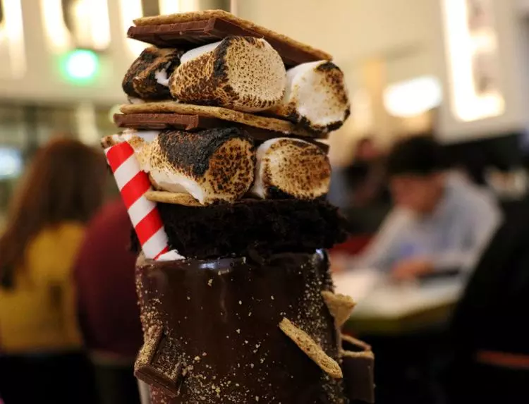 smores spiked milkshake at sugar factory san diego