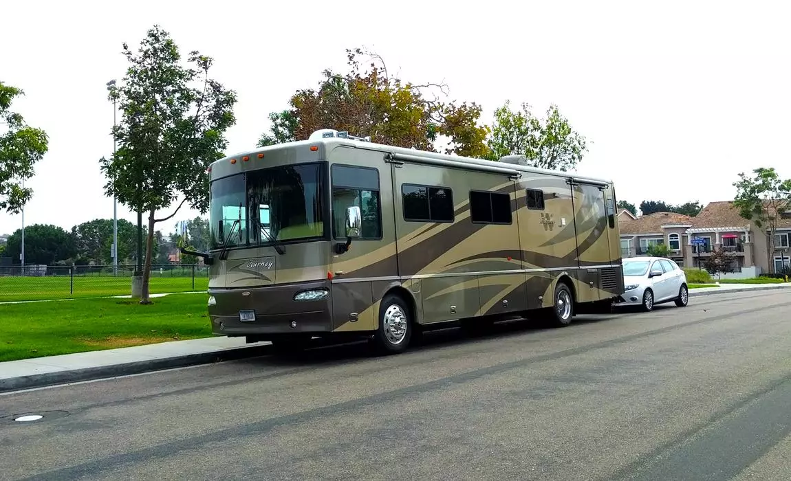 Class A RV - motorhome parked in San Diego