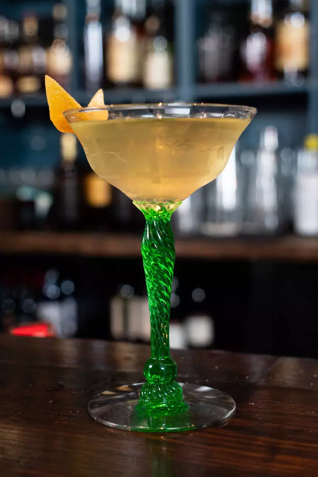 optimistic martini mezcal cocktail