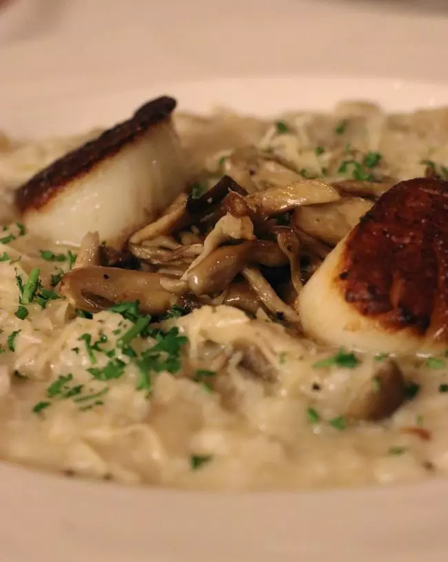 scallops and mushrooms risotto