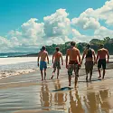 guys on the beach in costa rica