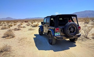 Jeep on sand trail