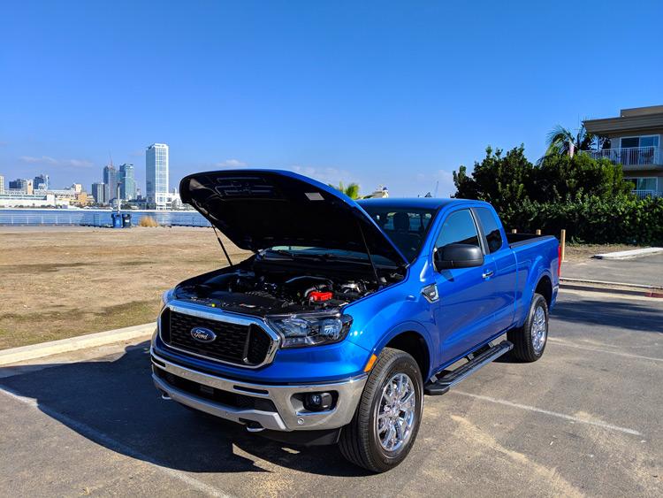 ford ranger xlt 2019 with hood open