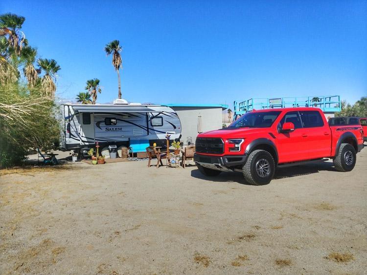 raptor with 21 foot camper