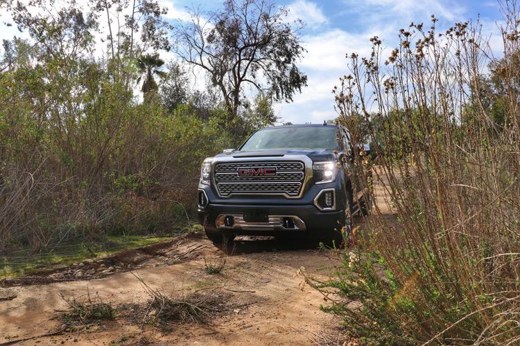 2019 gmc sierra denali on trail