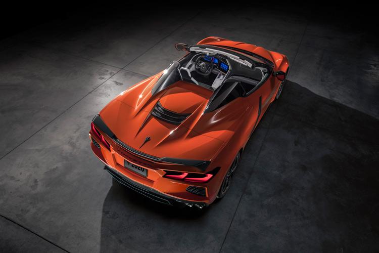 2020 chevrolet corvette stingray convertible above view