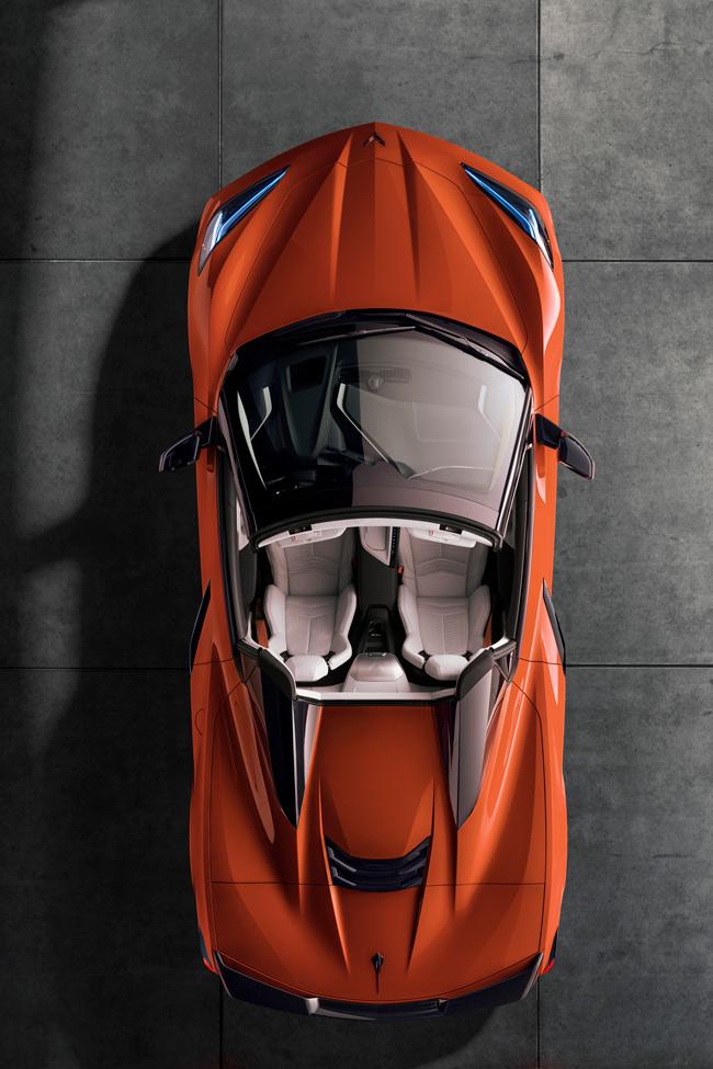 2020 chevrolet corvette stingray convertible top down from above