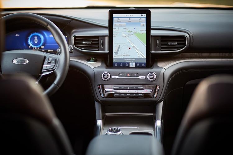 center console of 2020 ford explorer