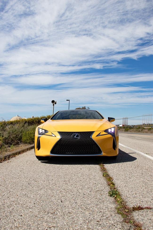 front of lexus lc 500 by san onofre nuclear power plant