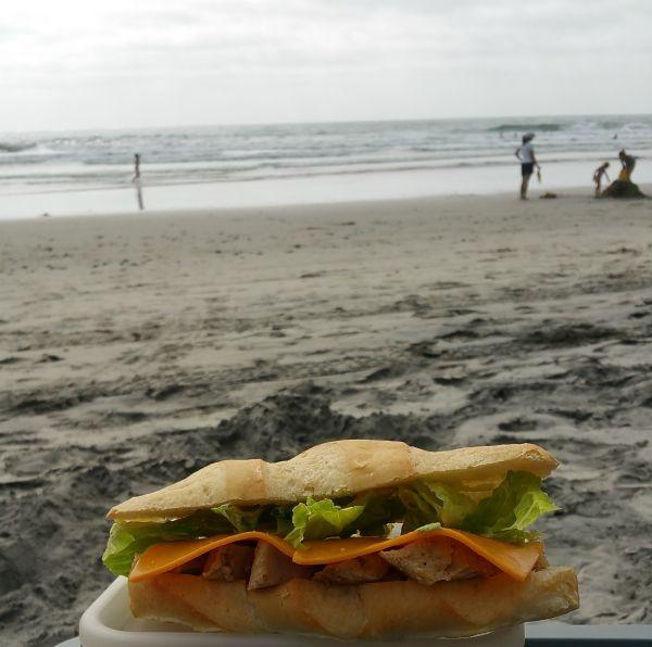 sandwich on the beach