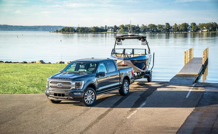 all new ford f 150 truck towing a boat