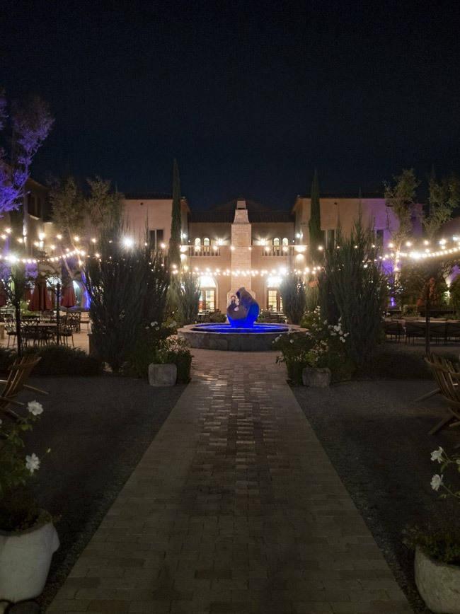 allegretto resort courtyard at night