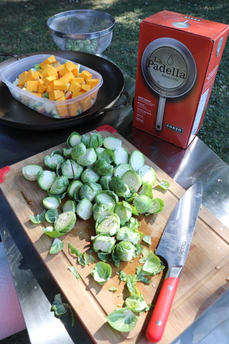 Padella Saute oil - perfect for our Autumn Skillet with Butternut Squash, Brussels Sprouts & Apples recipe