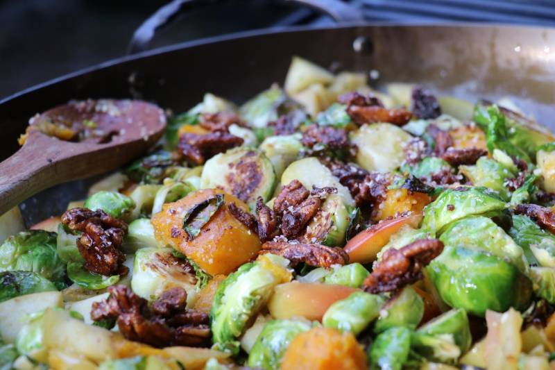 Autumn Skillet with Butternut Squash, Brussels Sprouts & Apples