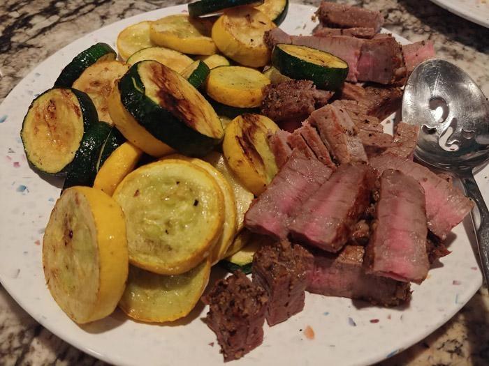 steak and squash healthy eating