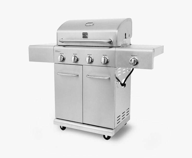 Kenmore 4-Burner Gas Grill with Side Searing Burner in stainless steel finish